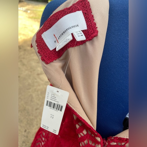 Anthropologie Red Lace Dress - Picture 3 of 3